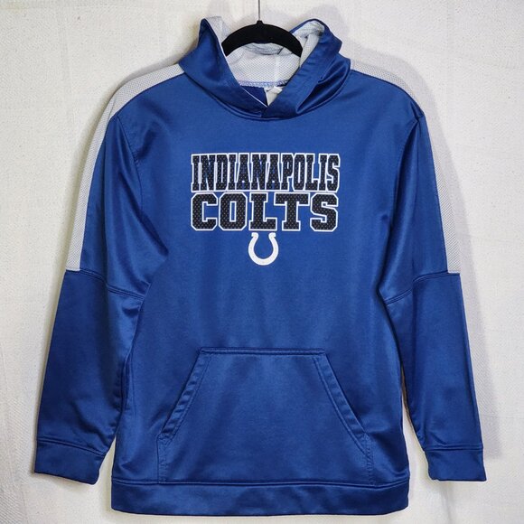 NFL Team Apparel Youth Indianapolis Colts Blue Poly Pull Over Hoodie Size XXL 18 - Picture 7 of 16